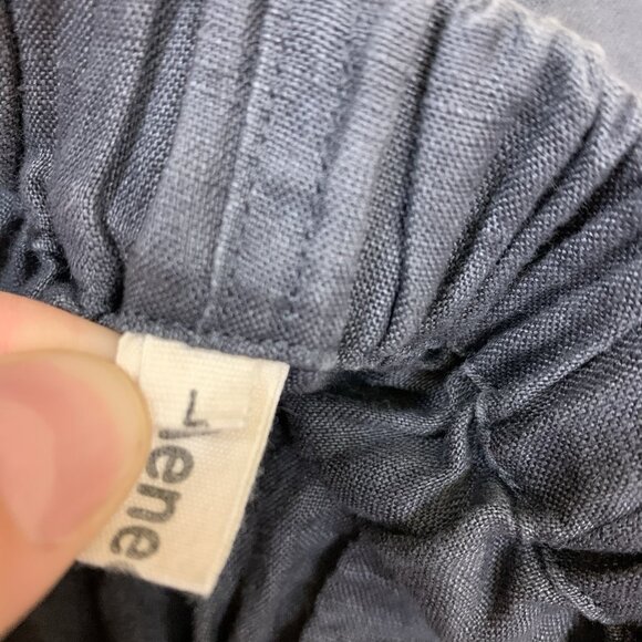 Aeneontrue Linen Wide Leg Shorts Gray Relaxed Fit Minimalist Summer L - Picture 5 of 6